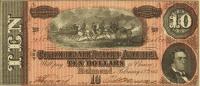 p68 from Confederate States of America: 10 Dollars from 1864